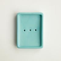 Day 1 Handgemaakt Keramieken Zeepbakje Aqua met Gaatjes