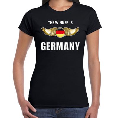 The winner is Germany / Duitsland t-shirt zwart voor dames The winner is Germany / Duitsland t-shirt zwart voor dames