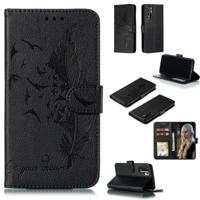 Feather patroon Litchi textuur horizontale Flip lederen draagtas met portemonnee & houder & kaartsleuven voor Huawei P30 Pro (zwart)