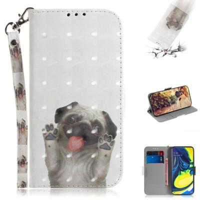 3D-schilderij patroon gekleurde tekening horizontale Flip lederen draagtas met houder & kaartsleuven & portemonnee voor Galaxy M40/A60 (PUG)