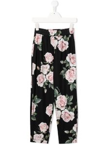 Monnalisa pantalon droit à fleurs - Noir