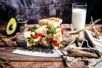 Broodmes - GESMEED - KATAI - VG10 staal - Handvat van wortelhout - L 20,5 cm