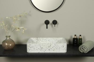 Terrazzo Waschbecken, hell terrazzo, rechteckig 50*32,5*12 cm TRZ-504lt