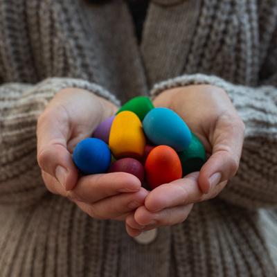 Grapat Loose Parts Regenboog Eitjes | 36 stuks