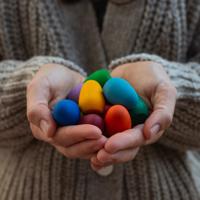 Grapat Loose Parts Regenboog Eitjes | 36 stuks