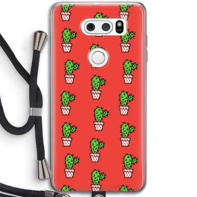 Mini cactus: LG V30 Transparant Hoesje met koord