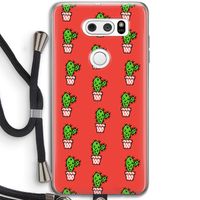 Mini cactus: LG V30 Transparant Hoesje met koord