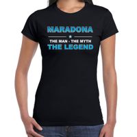 Maradona naam t-shirt the man / the myth / the legend zwart voor dames - thumbnail