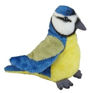 Pluche pimpelmees knuffel - blauw - 15 cm - Vogel knuffels