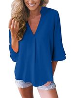 Plain Loosen V Neck Short Sleeve Top