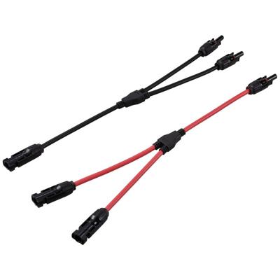 Telkens 1 x parallelle PV-stekker naar 2 x bus + bus naar 2 x stekker TC-12195656 Zwart, Rood TRU COMPONENTS Inhoud: 2 stuk(s)