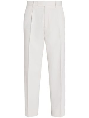 Zegna pantalon de costume à plis marqués - Blanc