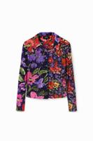 Devoré blouse met bloemen - BLUE - L