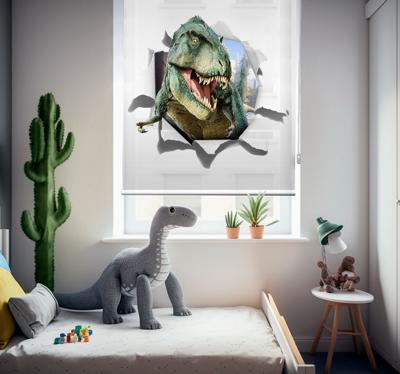 3D boze T-rex Rolgordijn kinderkamer