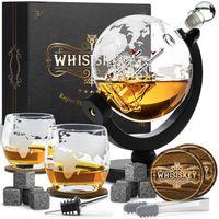 Whisiskey Whiskey Karaf - Wereldbol - Luxe Whisky Karaf Set - 0,9 L - Decanteer karaf - Whiskey Set - thumbnail