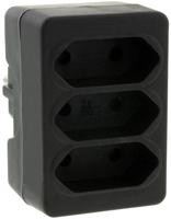Enzo Randaarde stekkeradapter 3 x euro zwart - 6175909