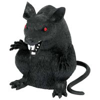 Fiestas nep rat 23 x 18 cm - zwart -A Horror/griezel thema decoratie dieren - Feestdecoratievoorwerp - thumbnail