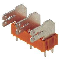 Weidmüller 9511760000 Splitter voor platte connectoren Insteekbreedte: 6.3 mm Insteekdikte: 0.8 mm 90 ° Deels geïsoleerd Oranje, Zilver 50 stuk(s)