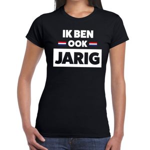 Zwart Ik ben ook jarig t-shirt voor dames