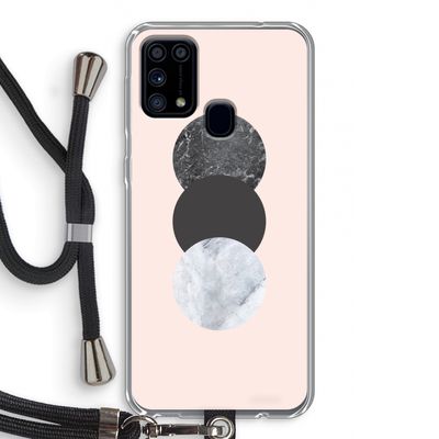 Marmeren cirkels: Samsung Galaxy M31 Transparant Hoesje met koord