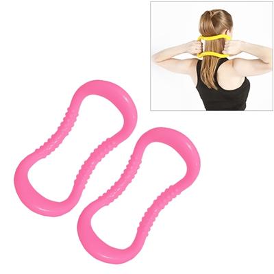 2 stk PP dubbele massage punt yoga cirkel fascia stretching ring Pilates weerstand ring (roze)