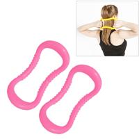 2 stk PP dubbele massage punt yoga cirkel fascia stretching ring Pilates weerstand ring (roze)