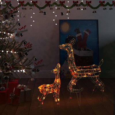 VidaXL Kerstversiering rendierfamilie 160 led meerkleurig acryl