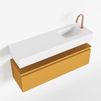Toiletmeubel Mondiaz Andor | 100 cm | Meubelkleur Ocher | Lex vrijhangend wastafel Talc Rechts | 1 kraangat