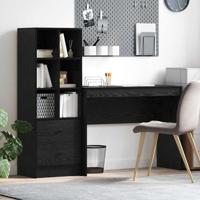 Bureau met lade 2 pcs Zwart Eiken