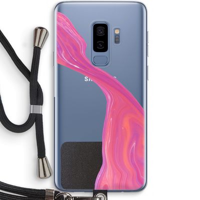 Paarse stroom: Samsung Galaxy S9 Plus Transparant Hoesje met koord
