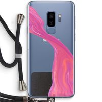 Paarse stroom: Samsung Galaxy S9 Plus Transparant Hoesje met koord
