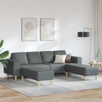 Bankstel 3 pcs Donkergrijs Stof