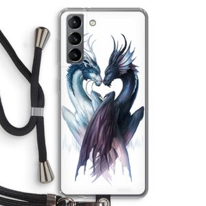 Yin Yang Dragons: Samsung Galaxy S21 Transparant Hoesje met koord