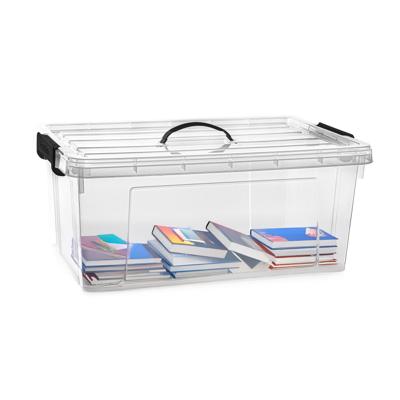 Opslagbox met deksel - transparant grijs - 39 liter - 60 x 40 x 25 cm - kunststof