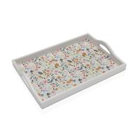 Dienblad Versa Hout MDF 24 x 4,5 x 34 cm Blommor