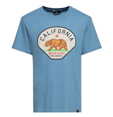 King Kerosin California Motor State T Shirt Smoke Blue-XXL