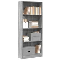 Boekenkast 60x24x143 cm bewerkt hout grijs sonoma eikenkleurig
