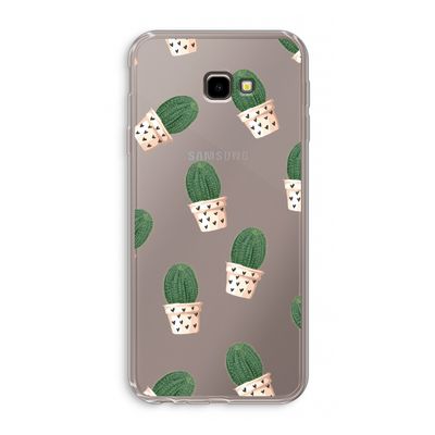Cactusprint roze: Samsung Galaxy J4 Plus Transparant Hoesje