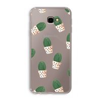 Cactusprint roze: Samsung Galaxy J4 Plus Transparant Hoesje