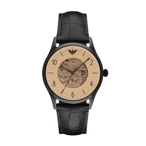 Horlogeband Armani AR1923 Leder Zwart 22mm