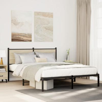 Bedframe zonder matras metaal sonoma eikenkleurig 140x200 cm