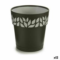 Zelfwaterende bloempot Stefanplast Cloe Antraciet Plastic 15 x 15 x 15 cm (12 Stuks)