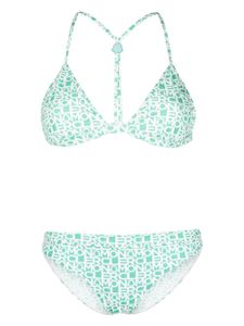 Moncler bikini à logo imprimé - Vert