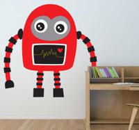 Sticker kinderen rode Robot - thumbnail