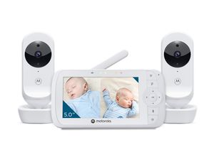 Motorola Nursery Babyfoon - Ease VM35-2 - 5-Inch Gesplitst Scherm - Wit - 2 Camera's - Nachtvisie - Ingebouwde microfoon