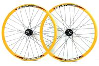Weinmann DP18 Fixed Gear Wielset - Geel/Zwart Weinmann DP18 Fixed Gear Wielset - Geel/Zwart