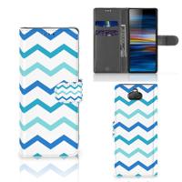Sony Xperia 10 | Telefoon Hoesje | Zigzag Blauw