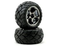 Tires & wheels, assembled (tracer 2.2" black chrome wheels, anaconda 2.2" tires with foam inserts) (2) (bandit rear)