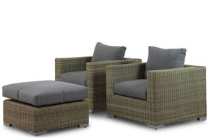 Garden Collections Toronto stoel-loungeset naturel 3-delig