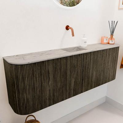 Toiletmeubel Mondiaz Joya Dlux | 123.2 cm | Meubelkleur Shadow | Faye wastafel Glace Wasbak Midden | Zonder kraangat(en)